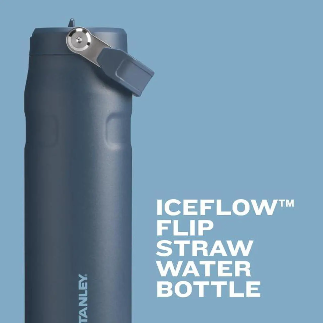 Alt view image 3 of 7 - Stanley IceFlow Flip Straw 2.0 Water Bottle 24 OZ | Built-In Straw with Larger Opening | Lightweight & Leak-Resistant | Insulated Stainless Steel | BPA-Free | Navy