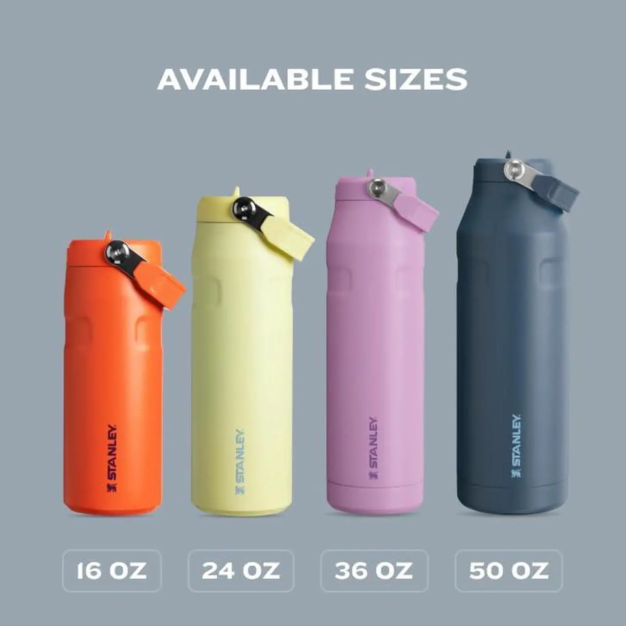 Alt view image 6 of 7 - Stanley IceFlow Flip Straw 2.0 Water Bottle 24 OZ | Built-In Straw with Larger Opening | Lightweight & Leak-Resistant | Insulated Stainless Steel | BPA-Free | Navy