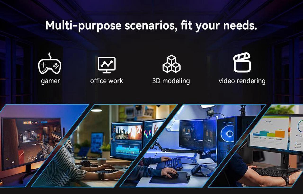 Alt view image 5 of 7 - YEAH MAGIC Gaming Desktop, Ryzen 7 5700X,RTX 4060,32GB DDR4 RAM, 1TB M.2 NVMe SSD ,Windows 11 home,WIFI, Liquid Cooler, ARGB Fans , Pc for Gaming DesignOffice , Prebuilt Gaming Pc