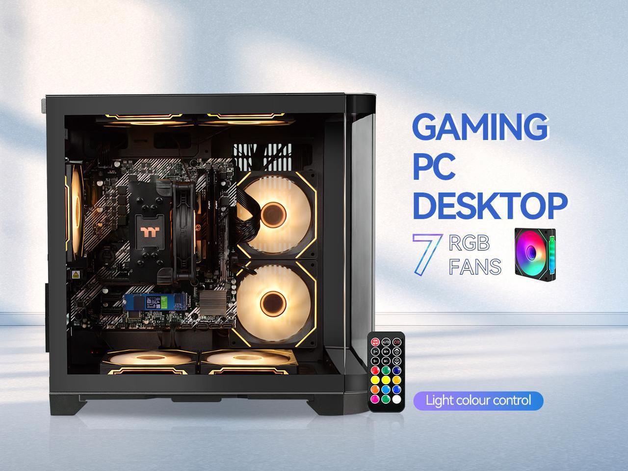 Alt view image 4 of 7 - YEAH MAGIC Astral S1 Gaming Desktop AMD Ryzen 5 5600GT (6 core up to 4.6GHz) 16GB DDR4 3200MHz 1TB NVMe SSD 650W Gold PSU Windows 11 Home WIFI Gaming PC with 7 ARGB Fans