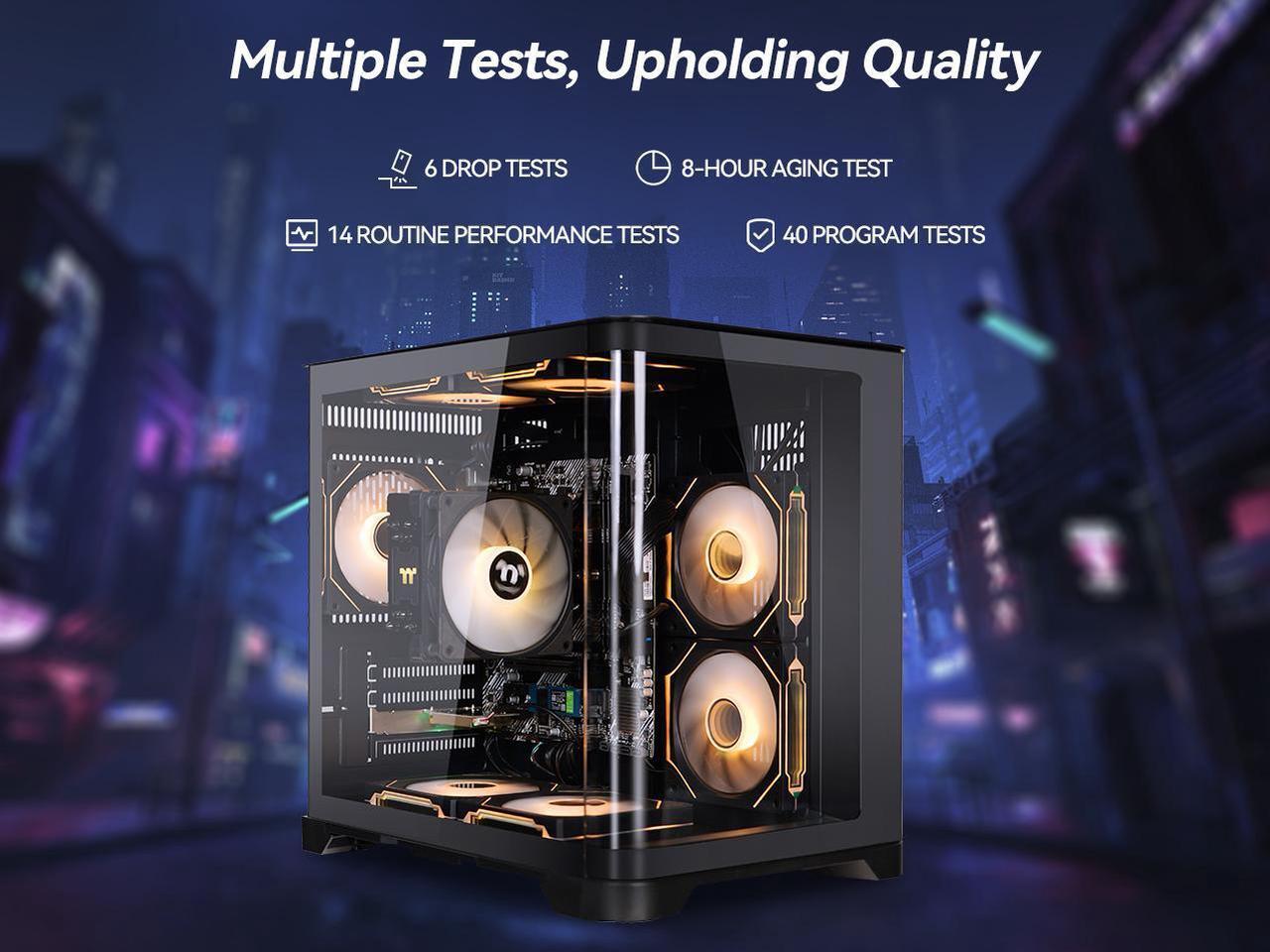 Alt view image 6 of 7 - YEAH MAGIC Astral S1 Gaming Desktop AMD Ryzen 5 5600GT (6 core up to 4.6GHz) 16GB DDR4 3200MHz 1TB NVMe SSD 650W Gold PSU Windows 11 Home WIFI Gaming PC with 7 ARGB Fans