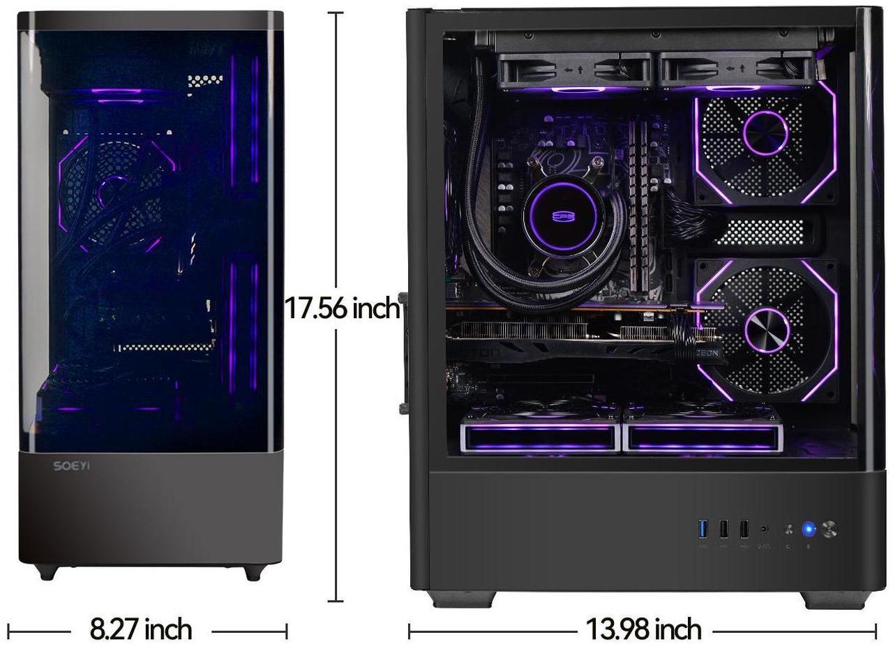 Alt view image 3 of 7 - YEAH MAGIC Gaming Desktop, Ryzen 7 5700X, NVIDIA RTX 4060 ,32GB DDR4 RAM, 1TB M.2 NVMe SSD ,Windows 11 home,WIFI, Liquid Cooler , ARGB Fans , Pc for Gaming DesignOffice , Prebuilt Gaming Pc