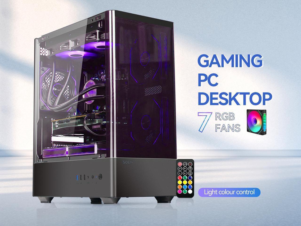Alt view image 4 of 7 - YEAH MAGIC Gaming Desktop, Ryzen 7 5700X, NVIDIA RTX 4060 ,32GB DDR4 RAM, 1TB M.2 NVMe SSD ,Windows 11 home,WIFI, Liquid Cooler , ARGB Fans , Pc for Gaming DesignOffice , Prebuilt Gaming Pc