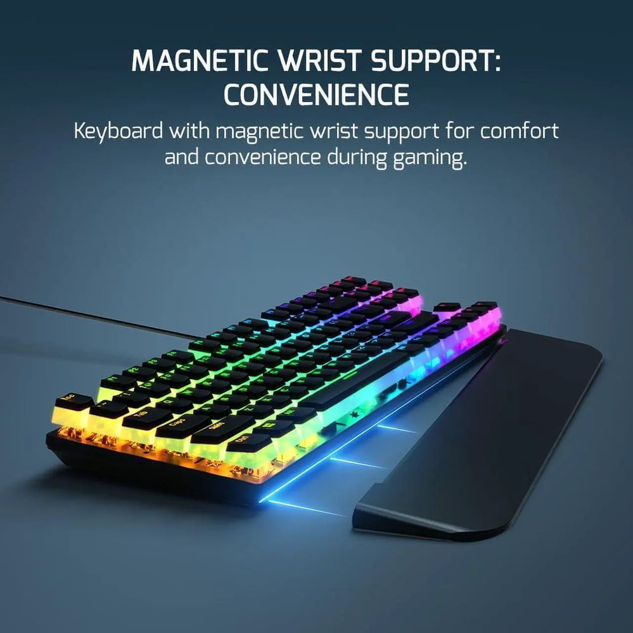 Alt view image 4 of 7 - GAMEPOWER Suki TKL Wired Mechanical Gaming Keyboard, Programmable Macros RGB Lighting Customization, Black Mechanical Switches Aluminum Base, Magnetic Wrist Support, 87 Keys, Black Switch