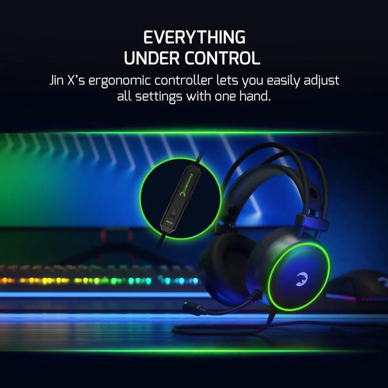 Alt view image 3 of 7 - GAMEPOWER JIN X 3.5mm Jack Gaming Headset - Wired Headphones with 50MM Drivers, Comfort Design, 360 Spatial Audio, Noise Cancelling Mic, PS4, PS5, for Xbox, Black