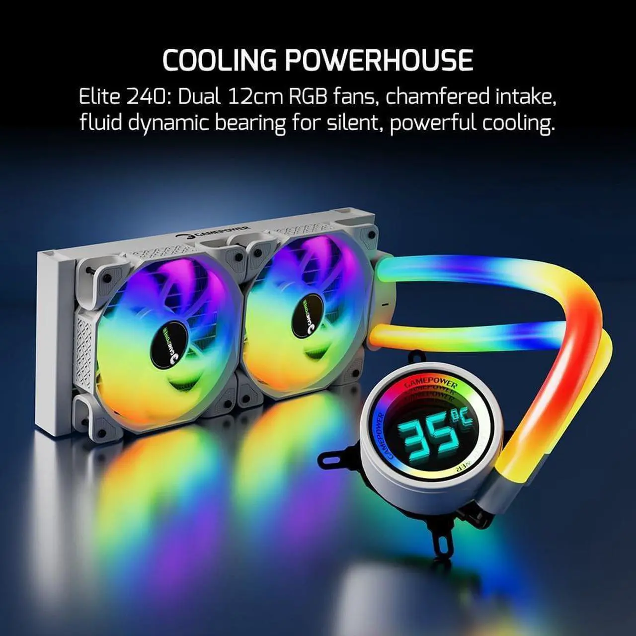 Raffreddamento A Liquido GAMEPOWER Skadi Square 240mm - Con Display, Ventole ARGB, Per CPU AMD E Intel - Foto 5