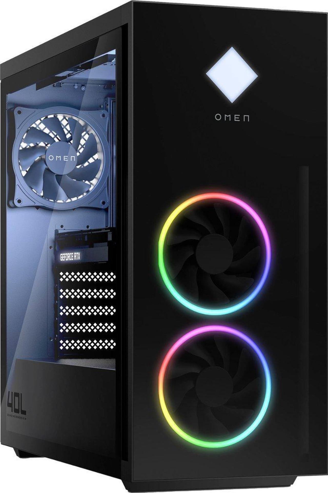Main image of HP OMEN 40L GT21-0126m Gaming Desktop AMD Ryzen 7 5800X 3.8 GHz up to 4.7 GHz Nvidia GeForce RTX 3060Ti 16GB DDR5 512GB SSD + 1TB HDD Windows 11 Home, Black - 3Y027AV-E003