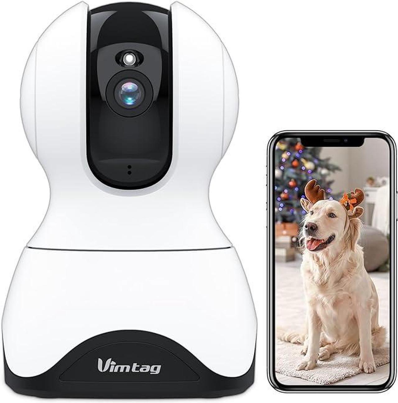 VIMTAG Pet Camera, 2.5K/4MP 360° Pan/Tilt Indoor 2.4G WiFi Camera with Phone APP/Speaker/2 Way Audio/Night Vision/Human/Motion/Sound Detection for Pet/Dog/Baby/Home Security