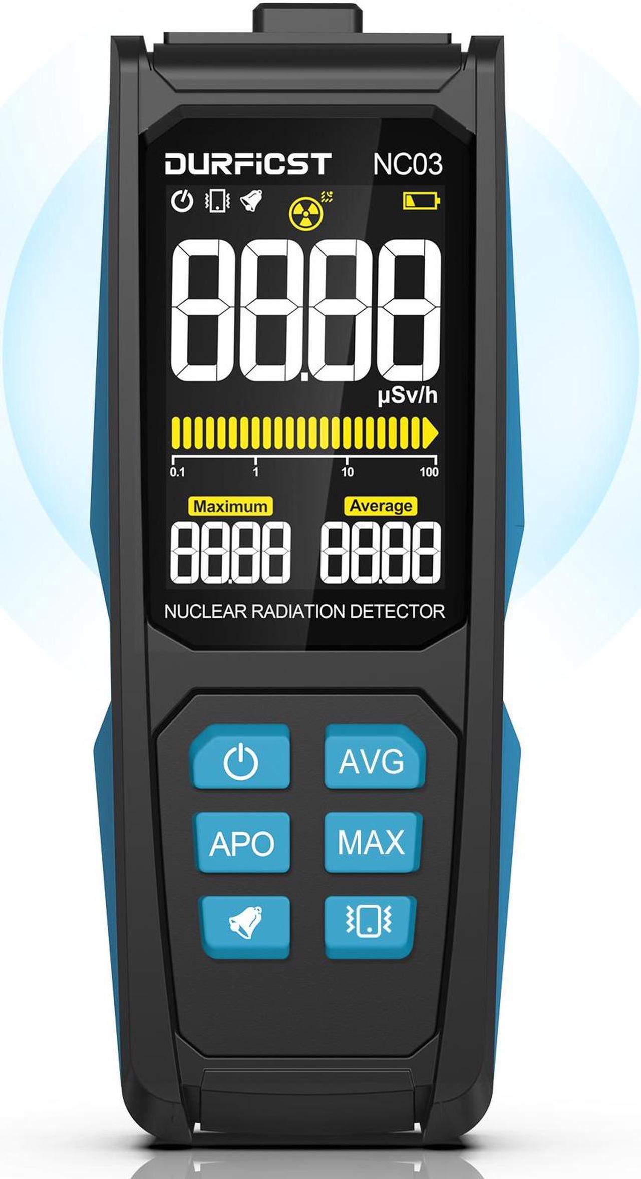 DURFICST Geiger Counter, Nuclear Detector, 3" HD Color Screen Radiation Dosimeter, 1000mAH Rechargeable, Portable X// Radiation Monitor with Intelligent Alarms