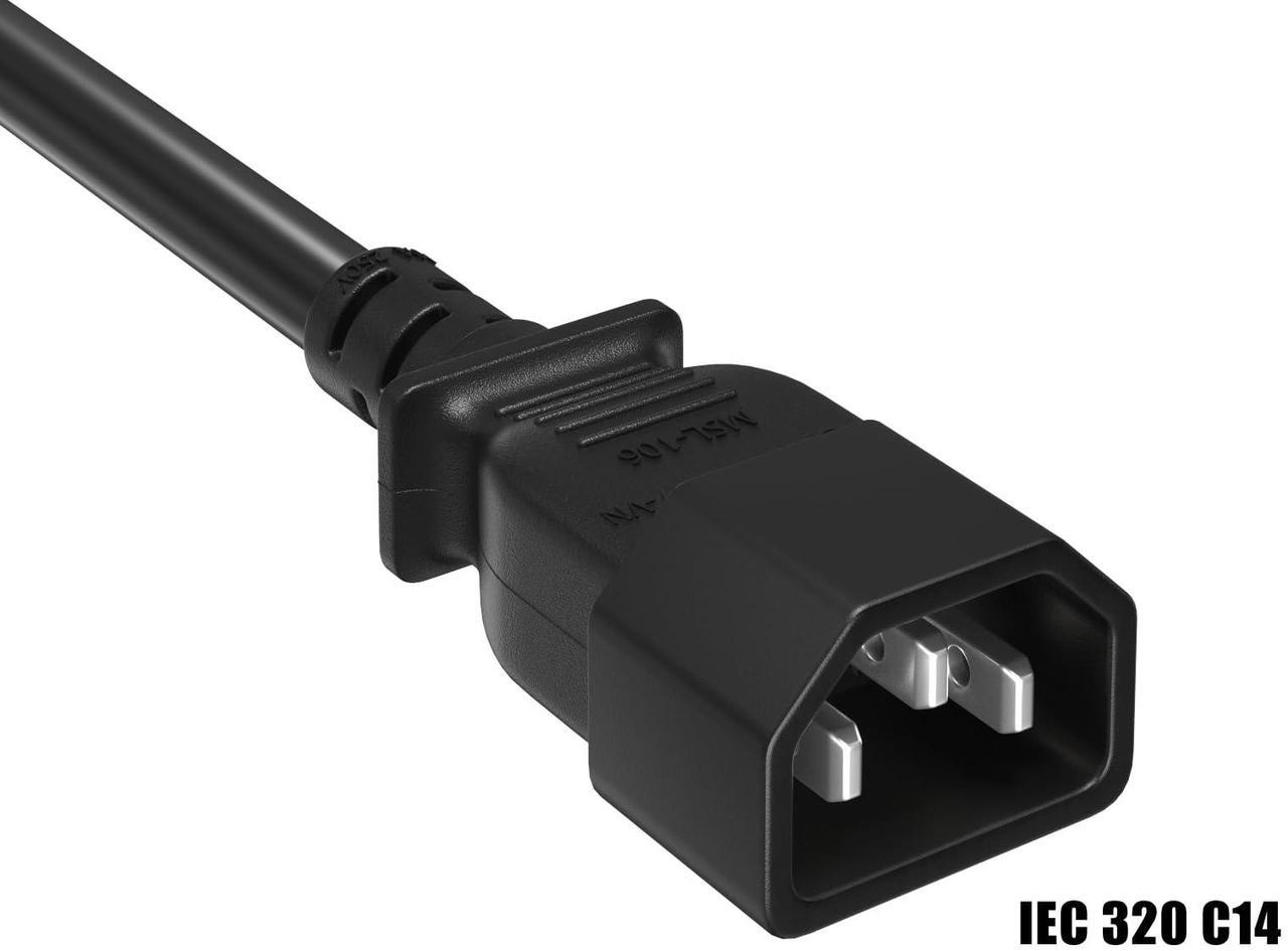 Alt view image 2 of 5 - CableLeader 15ft 16 AWG Computer Power Extension Cord IEC320 C13 to IEC320 C14