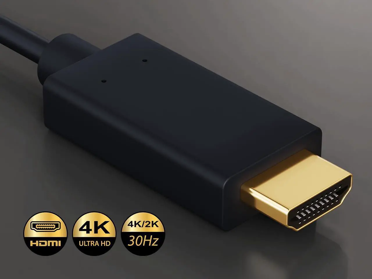 Alt view image 3 of 7 - Cable Leader 28 AWG Gold Plated Premium DisplayPort 1.2 to 4K HDMI Male to Male Cable with Latches (3 Foot (1 Pack))