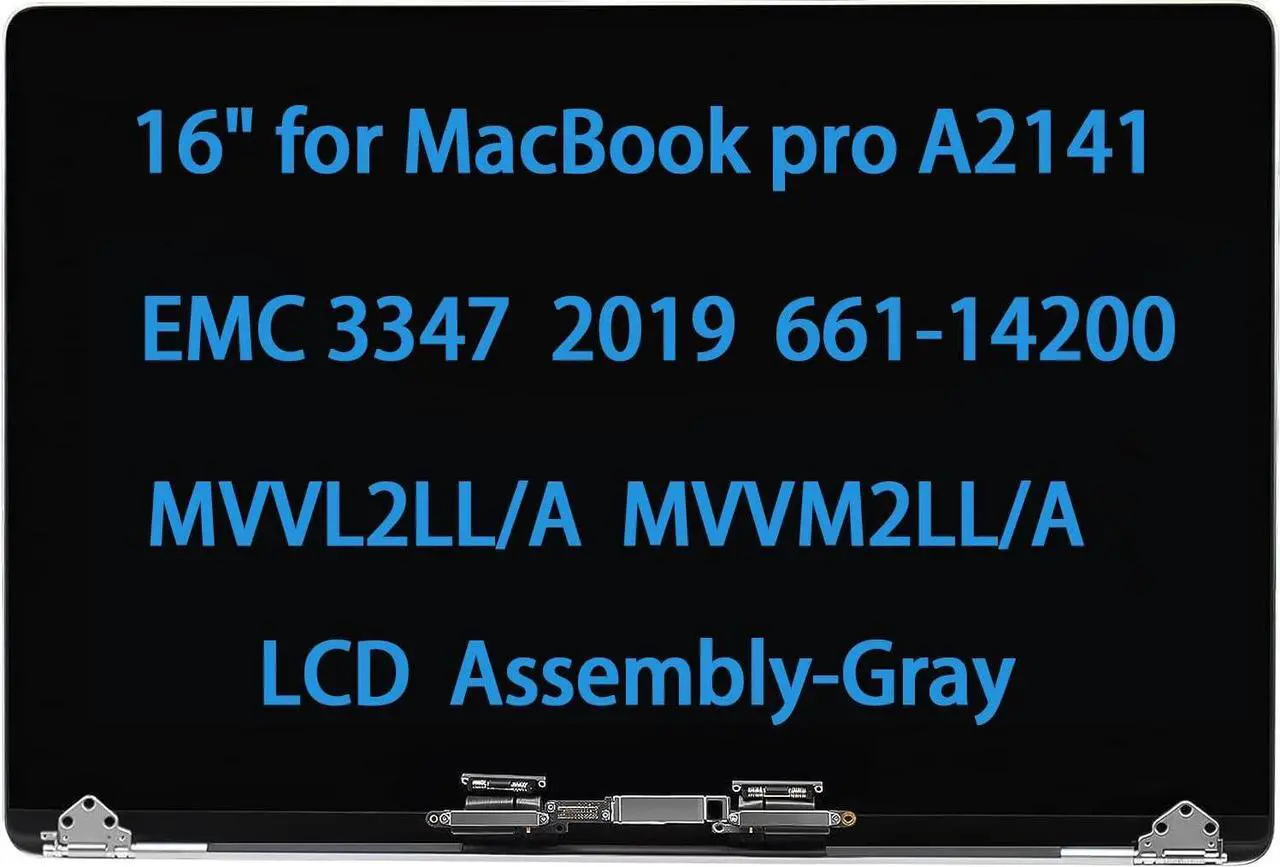 Main image of 16" Screen Replacement for MacBook pro A2141 EMC 3347 2019 LCD Screen Replacement Display Assembly MVVL2LL/A MVVM2LL/A 661-14200 (Space Gray)