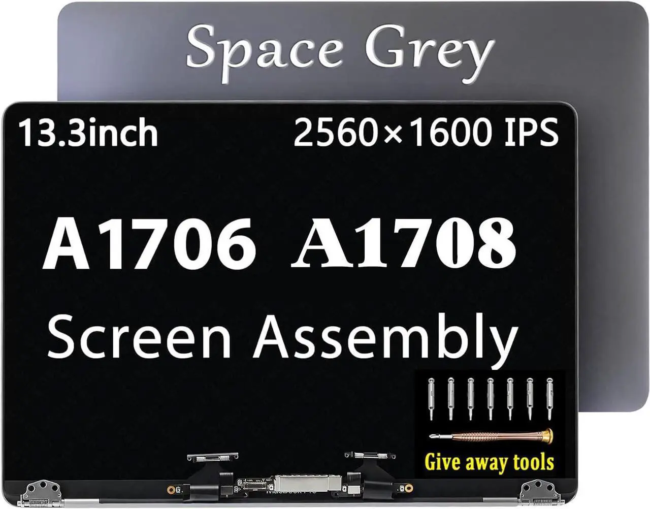 Main image of A1706 A1708 LCD Screen Replacement kit for MacBook Pro Retina A1706 A1708 Late 2016 Mid 2017 Full LCD LED Screen Assembly Display EMC 3071 EMC 3163 EMC 3164 MLH12 MNQF2 MPXV2LL/A (Space Grey)