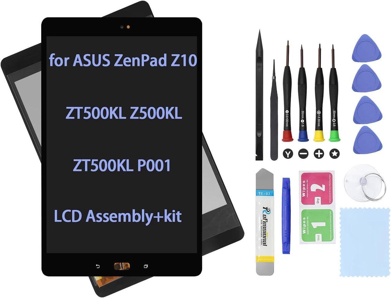 Main image of 9.7" Screen Replacement for ASUS ZenPad Z10 ZT500KL Z500KL ZT500KL P001 Display LCD Assembly Glass Touch Digitizer + Repair Kit (No Adhesive) (Black)