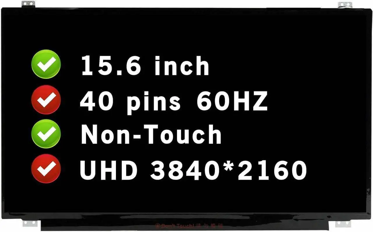 Main image of 15.6" for Dell Inspiron 15 7568 2-in-1 UHD 3840x2160 40 pins LCD Non-Touch Screen Replacement Display Panel(Not for Touch)
