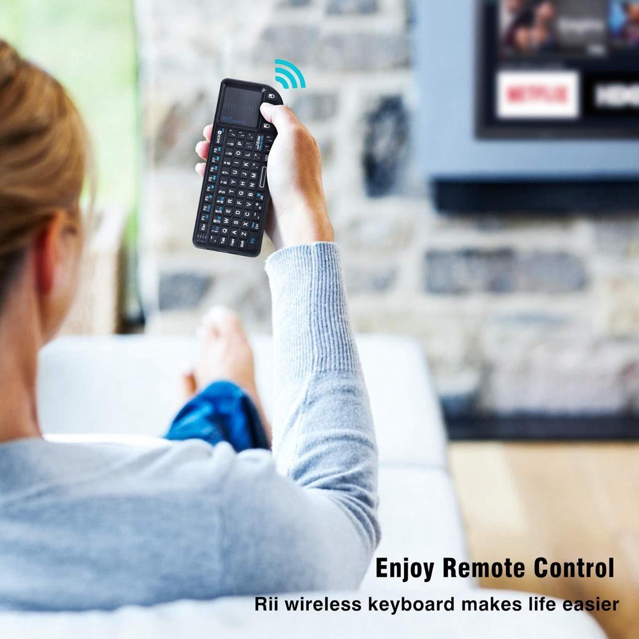 Alt view image 4 of 6 - Rii 2.4G Mini Wireless Keyboard with Touchpad Mouse,Lightweight Portable Wireless Keyboard Controller with USB Receiver Remote Control for . Black.72 keys