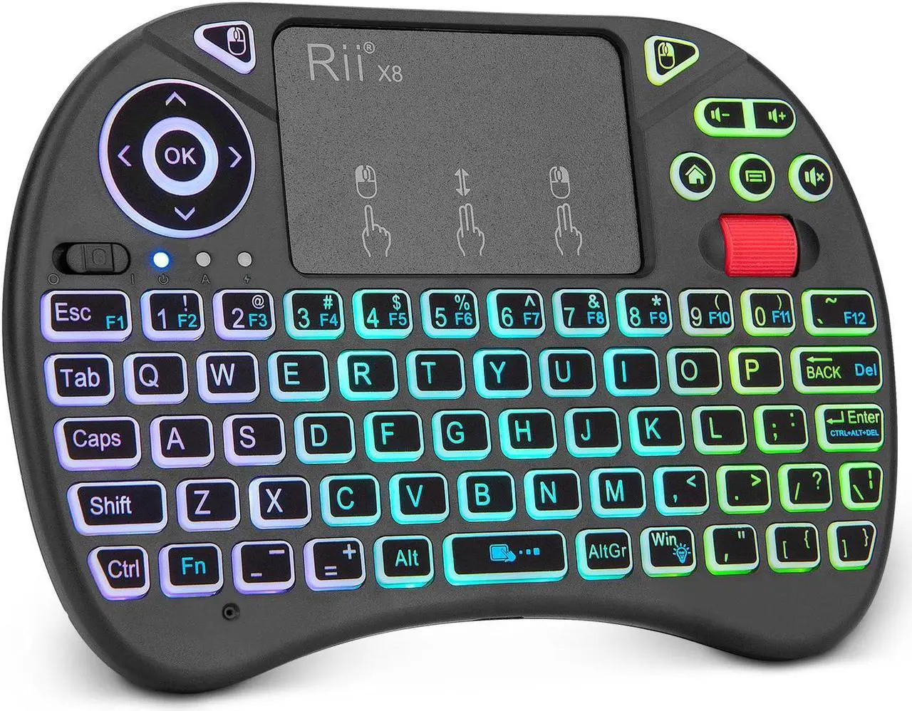 Main image of Rii X8 Mini Keyboard,2.4GHz Portable Wireless Keyboard with Touchpad Mouse,RGB Backlit,Rechargeable Battery for Android TV Box/Mac/PC/Nvidia Shield
