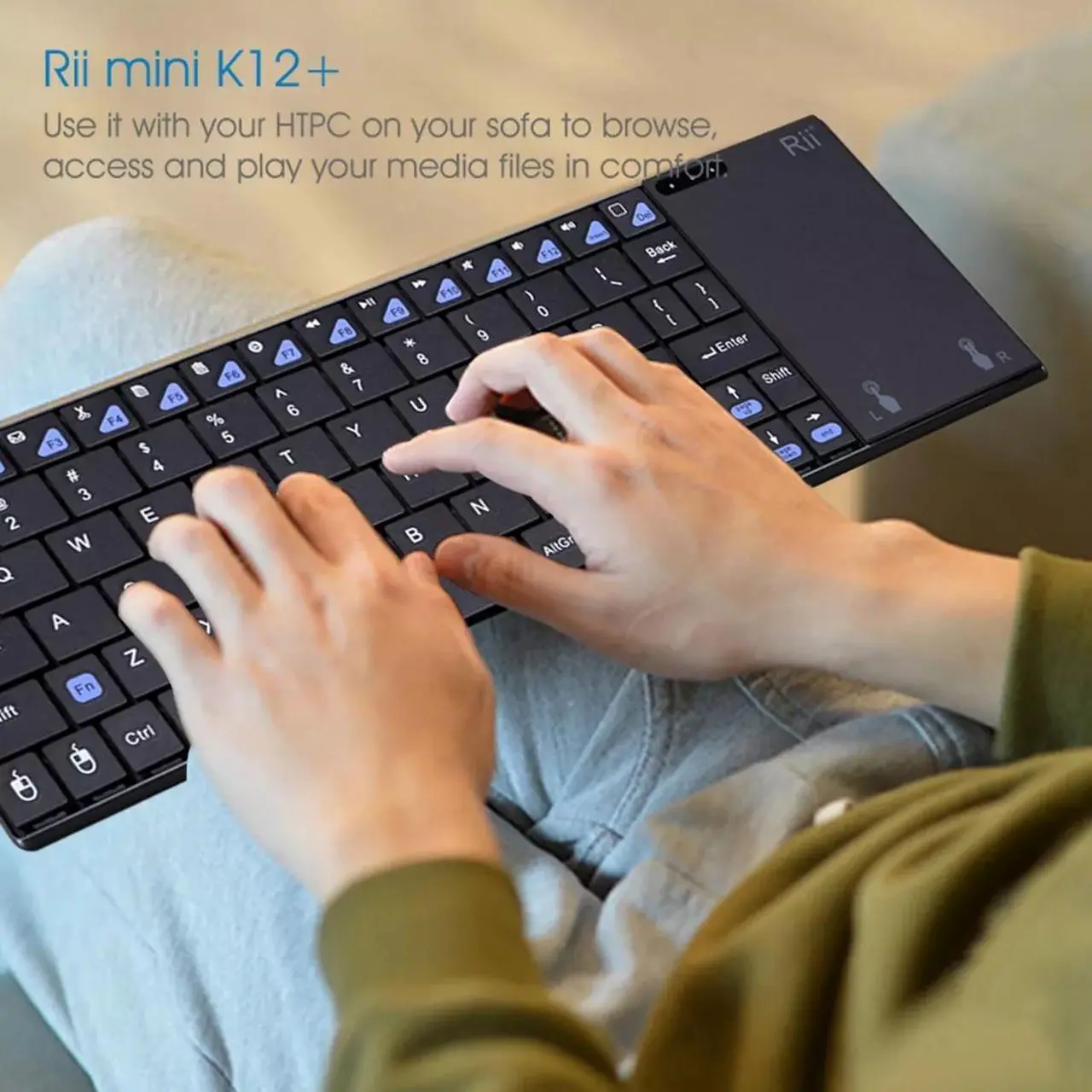 Alt view image 4 of 6 - Rii mini i12+ Wireless Mini Keyboard with Touchpad mouse for PC Tablet Android TV BOX