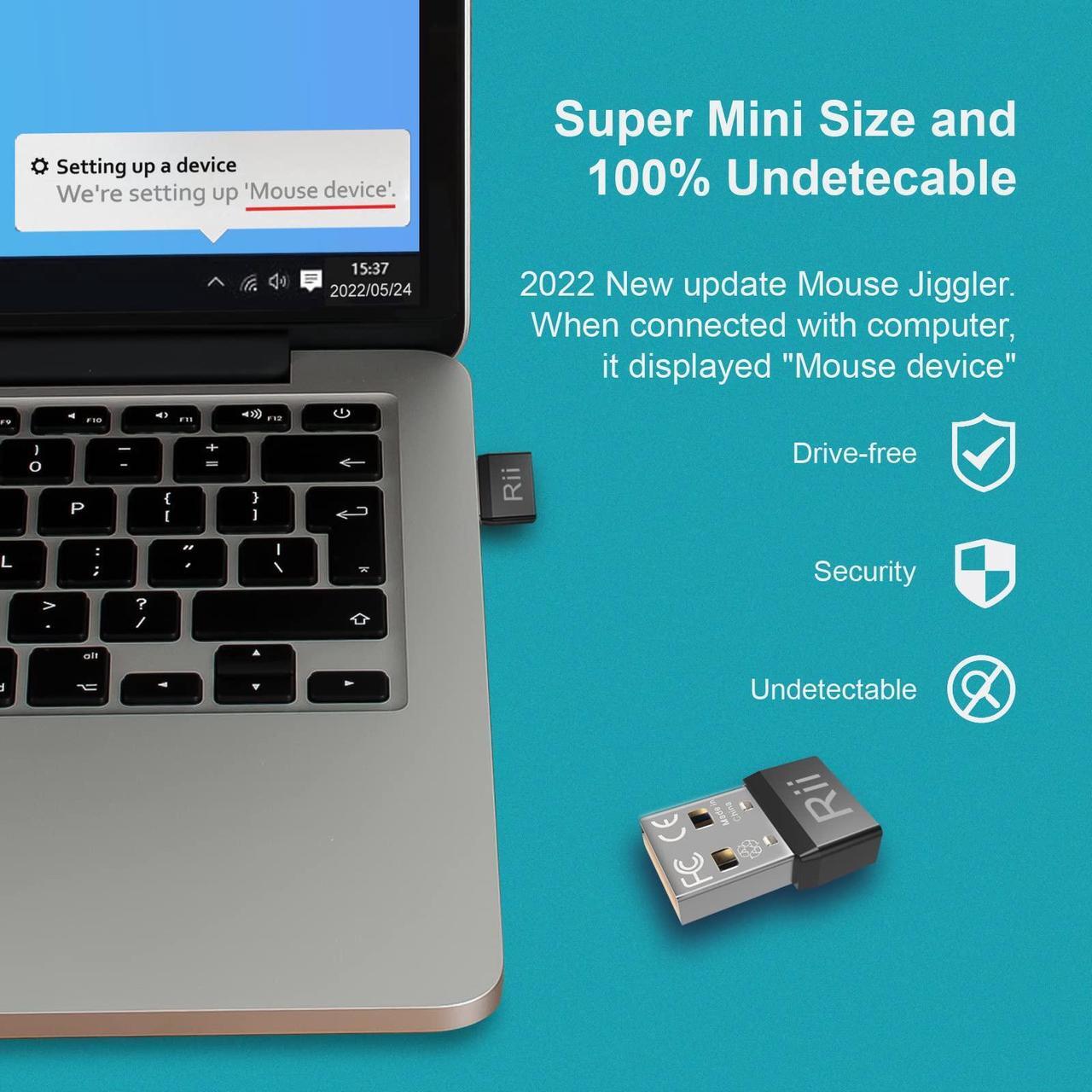 Alt view image 5 of 6 - Rii Mouse Jiggler,Undetectable Mouse Mover Jiggler Automatic Mouse Mover Wiggler USB Port for Computer Laptop,Simulate Mouse Movement to Keep Computer Awaking,Plug and Play