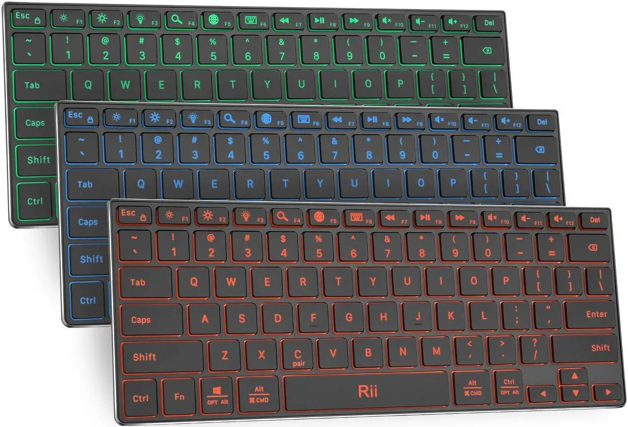 Main image of Rii Bluetooth Keyboard X9,Wireless Keyboard with RGB Backlit, Rechargeable Keyboard with Aluminium Alloy Case for iPad 10th, iPad Pro, iPad Mini, iPad Air,Tablet,Surface,PC,Laptop