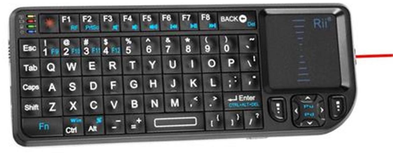 Main image of Rii 2.4G Mini Wireless Keyboard with Touchpad Mouse,Lightweight Portable Wireless Keyboard Controller with USB Receiver Remote Control for . Black.72 keys