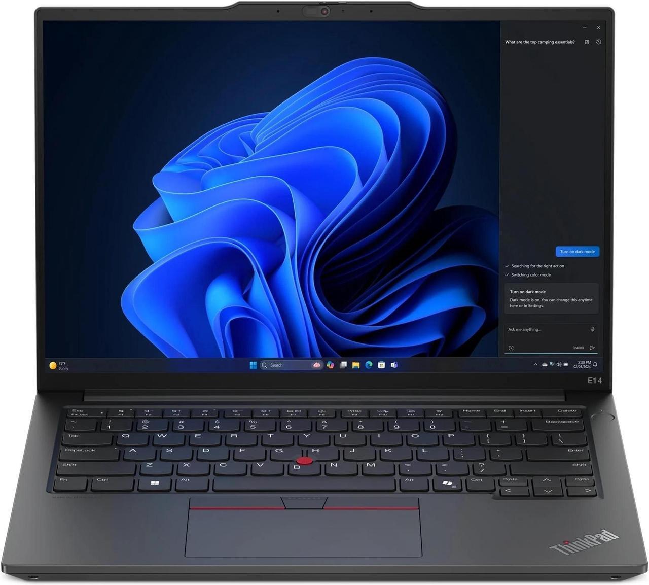 Alt view image 4 of 7 - Lenovo ThinkPad E14 Gen 6 14" Core Ultra 5 125U 1.3GHz 16GB 512GB SSD WIN11P, Black