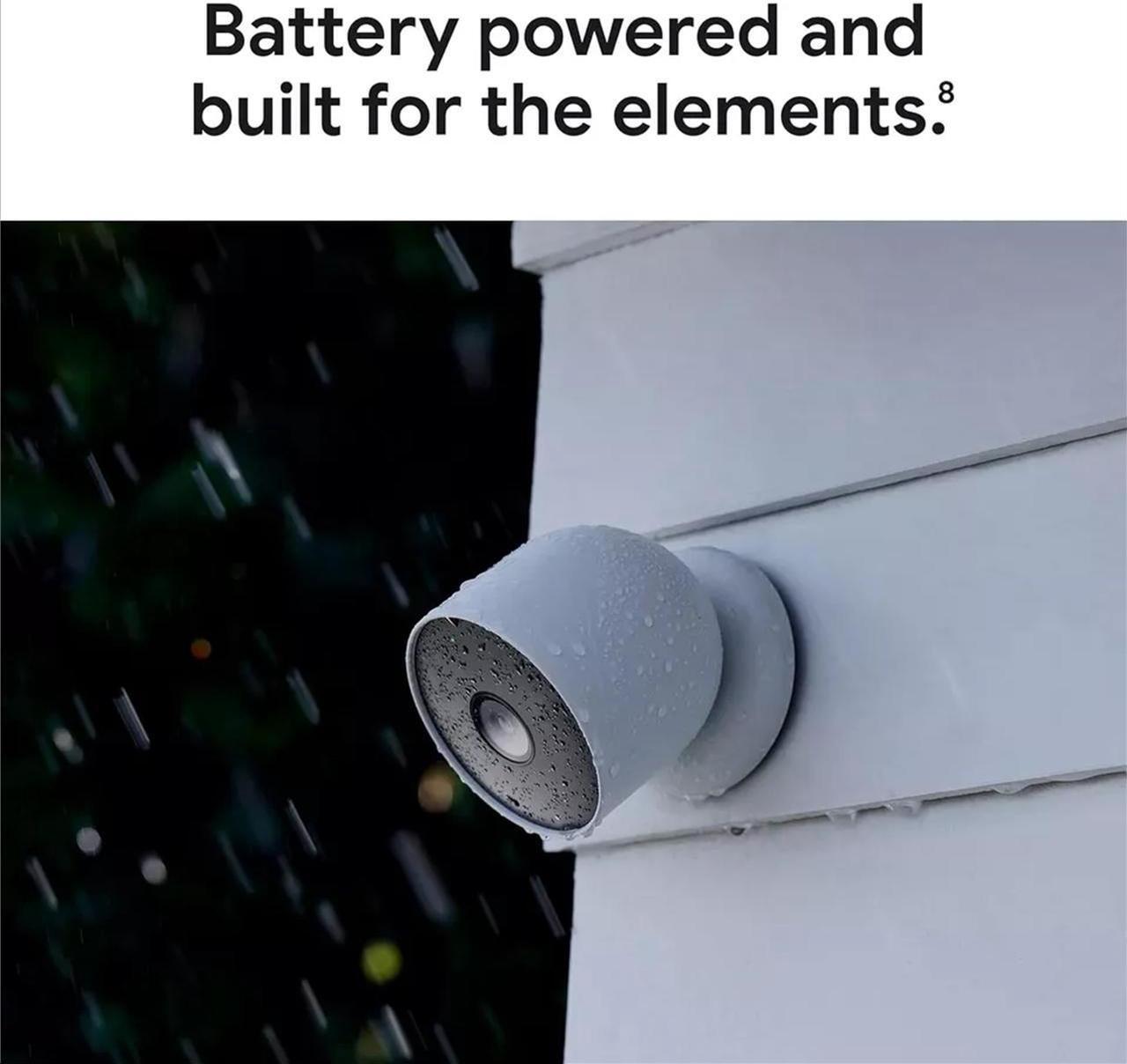 Alt view image 6 of 13 - Google Nest 1080p Indoor/Outdoor Battery-Operated Security Camera 2nd Gen - 3 Pack, White