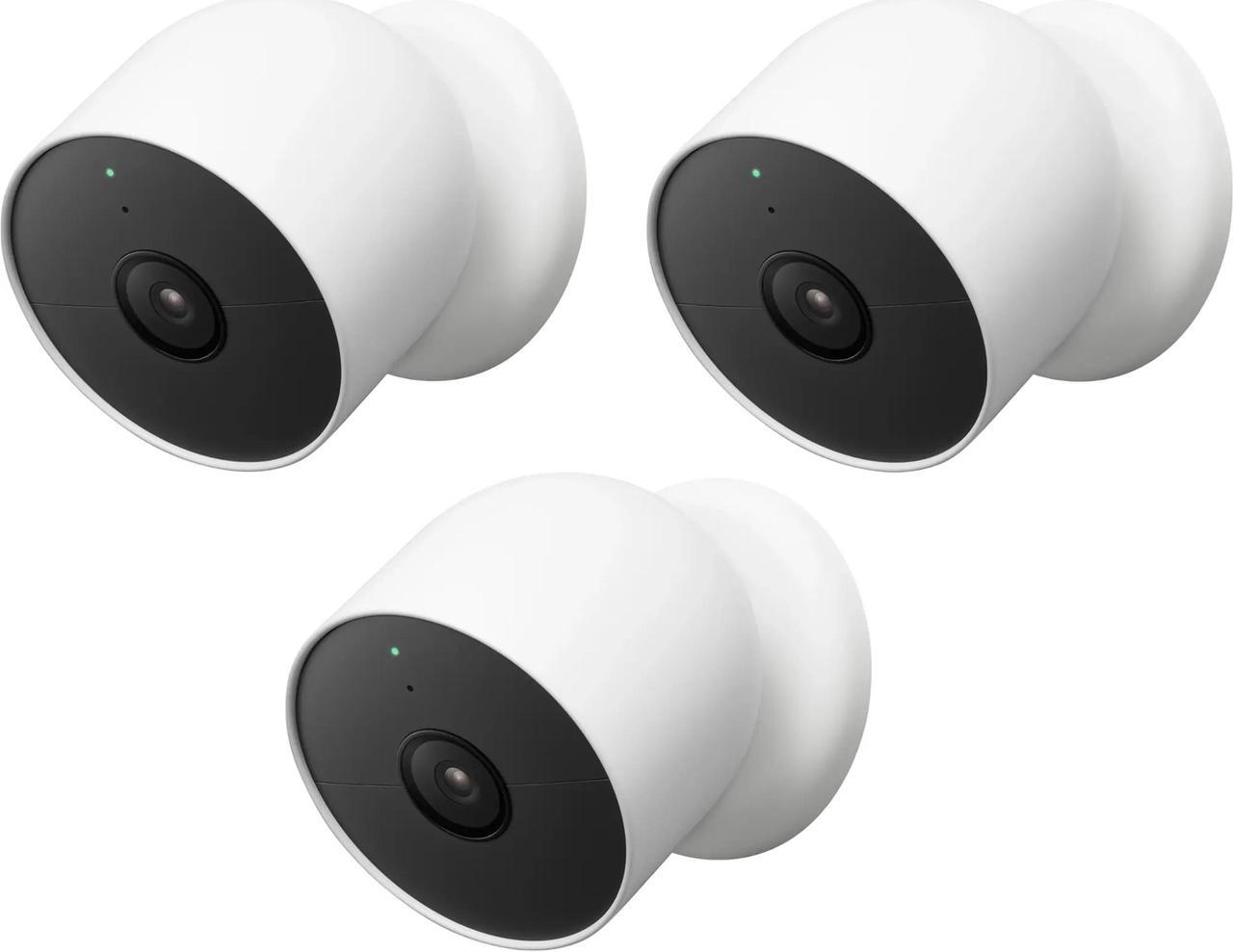 Main image of Google Nest 1080p Indoor/Outdoor Battery-Operated Security Camera 2nd Gen - 3 Pack, White