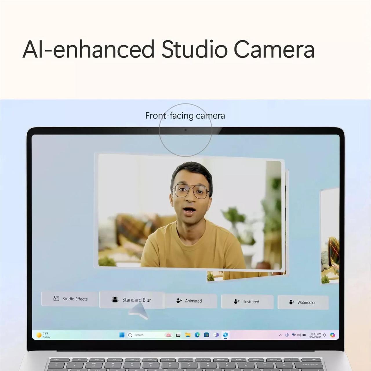 Alt view image 2 of 6 - Microsoft Surface Laptop 7 Copilot+PC 15" Touch Snapdragon X Elite 16GB RAM 512GB SSD, Platinum