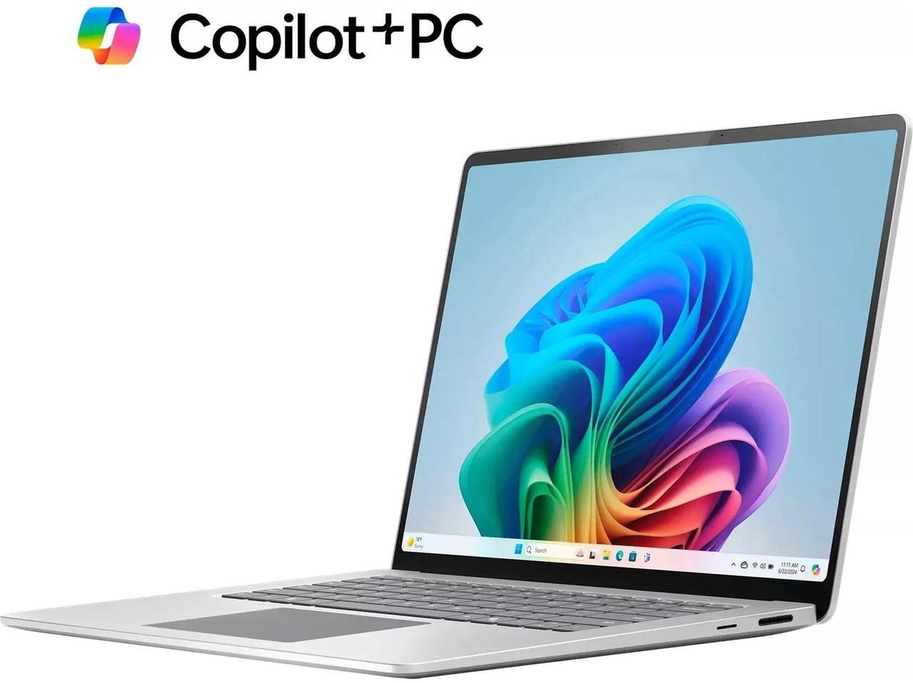 Alt view image 6 of 6 - Microsoft Surface Laptop 7 Copilot+PC 15" Touch Snapdragon X Elite 16GB RAM 512GB SSD, Platinum