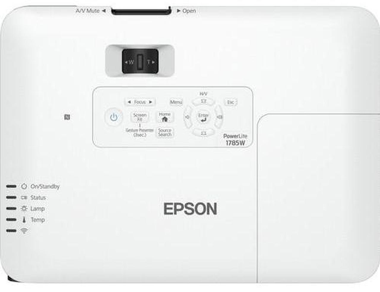 Alt view image 6 of 6 - Epson PowerLite 1785W WXGA 3200 Lumen Wireless 3LCD Ultra-Portable Projector w/ Miracast Streaming - Certified Refurbished - Grade A