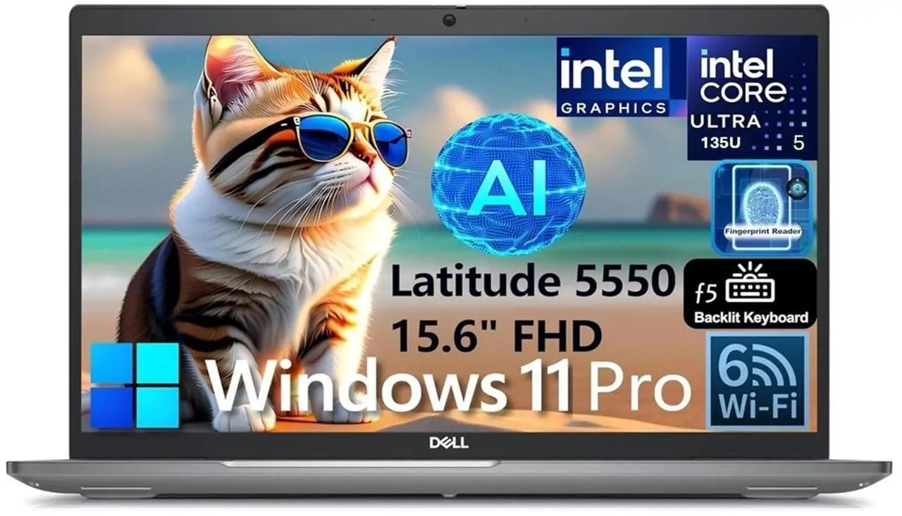 Main image of Dell Latitude 5550 AI Laptop 15.6" Touchscreen Intel Core Ultra 5 135U 32GB RAM 256GB SSD VPRO W11P - Certified Refurbished - Grade A