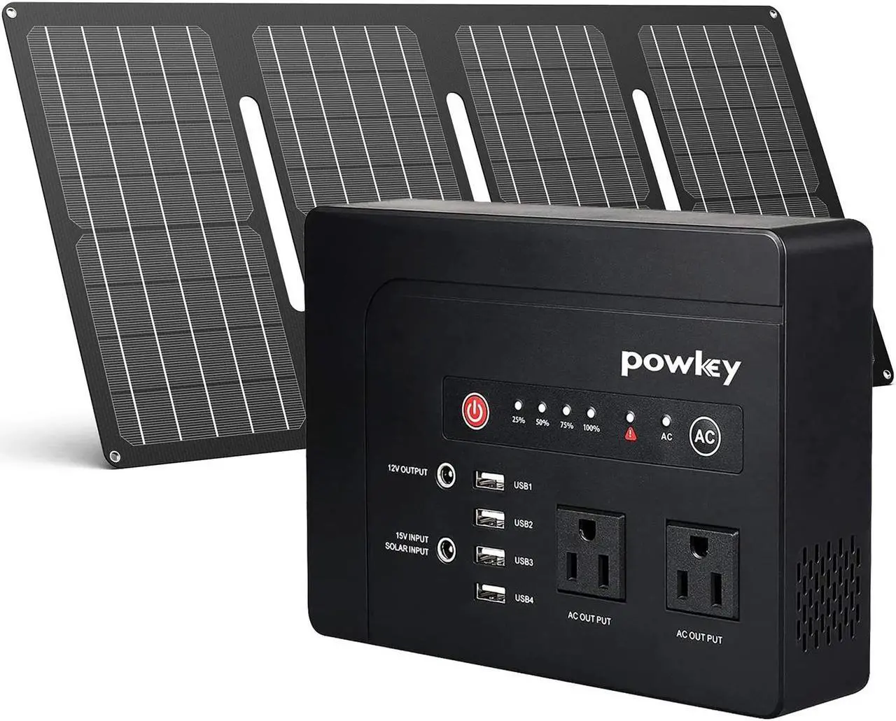 Main image of Portable Power Station 146Wh 200W Solar Generator with 40W Solar Panel Kit, 110V AC DC USB Outlet Battery Bank Backup Charger for Laptop Tablet Phone Lamp Fan Outdoor Camping Trip Home Emergency