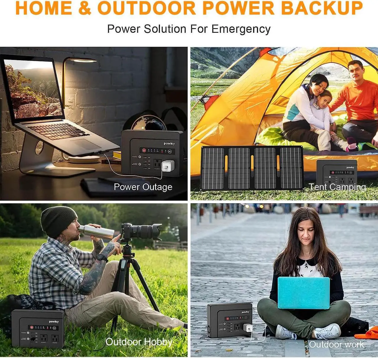 Alt view image 5 of 7 - Portable Power Station 146Wh 200W Solar Generator with 40W Solar Panel Kit, 110V AC DC USB Outlet Battery Bank Backup Charger for Laptop Tablet Phone Lamp Fan Outdoor Camping Trip Home Emergency