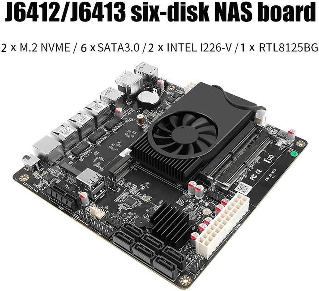 CWWK NAS Motherboard J6413 2*Intel i226-V 1*RTL8125BG 2.5G LANs 2*NVMe 6*SATA3.0 2*DDR4 1*PCIe Mini ITX Soft