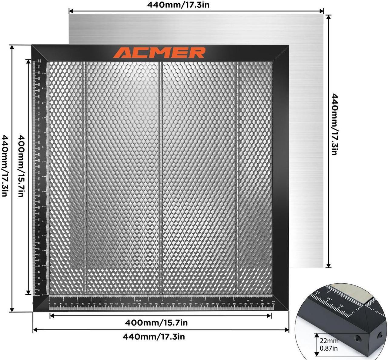 Alt view image 2 of 7 - ACMER E10 Honeycomb Laser Bed , aluminum panel-equipped cutting surface designed for laser engraving and cutting machines, Fast Heat Dissipation and Desktop Protection
