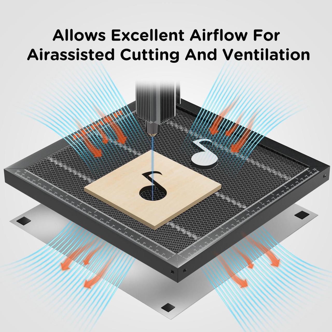 Alt view image 3 of 7 - ACMER E10 Honeycomb Laser Bed , aluminum panel-equipped cutting surface designed for laser engraving and cutting machines, Fast Heat Dissipation and Desktop Protection