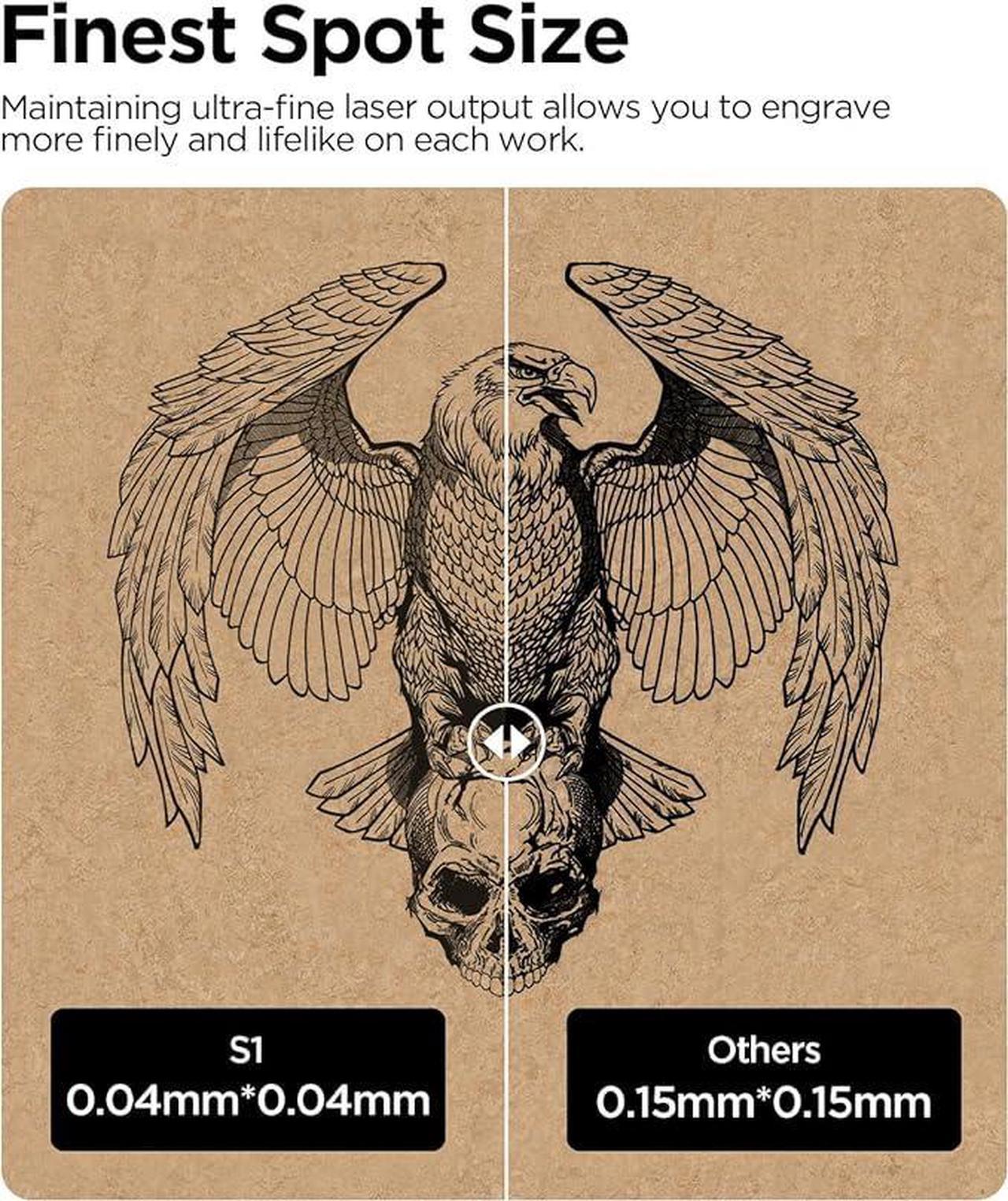 Alt view image 5 of 7 - Acmer S1 Laser Engraver, 3.5W Output Laser Cutting Machine, Engraving Wood and Metal, 130 * 130mm Maximum Working Size,Only 2kg Easy to Carry Anywhere, Laser Class 4