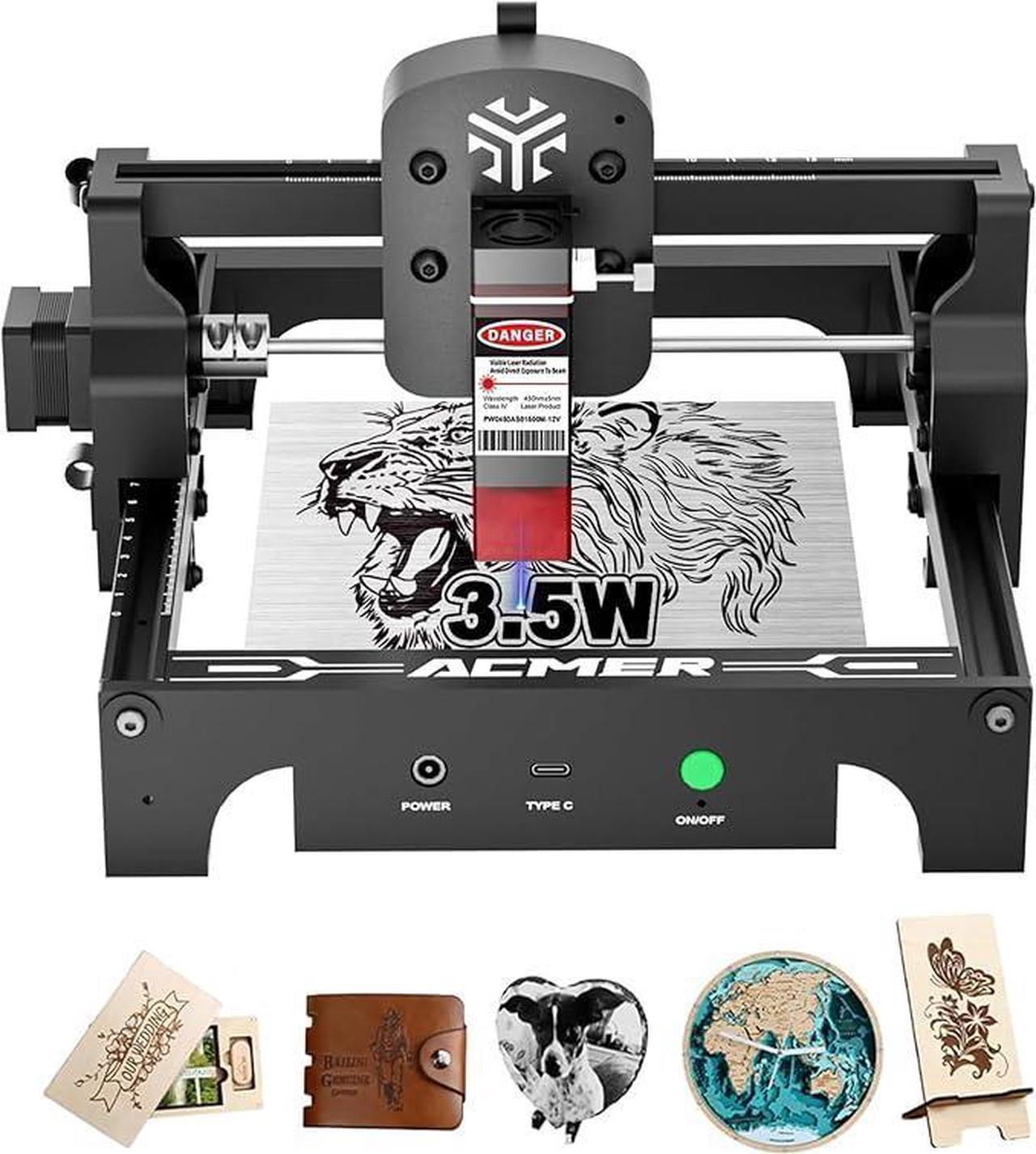 Main image of Acmer S1 Laser Engraver, 3.5W Output Laser Cutting Machine, Engraving Wood and Metal, 130 * 130mm Maximum Working Size,Only 2kg Easy to Carry Anywhere, Laser Class 4