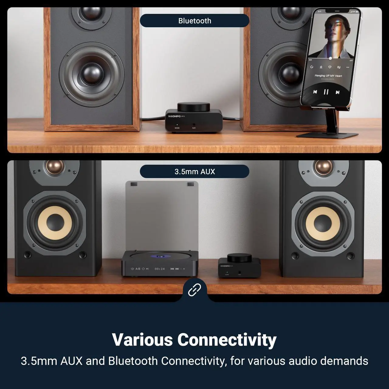 Alt view image 3 of 7 - Neohipo BP10 Mini Bluetooth Amplifier for Passive Speakers & Bass Shakers Home Audio Receiver & Amplifier