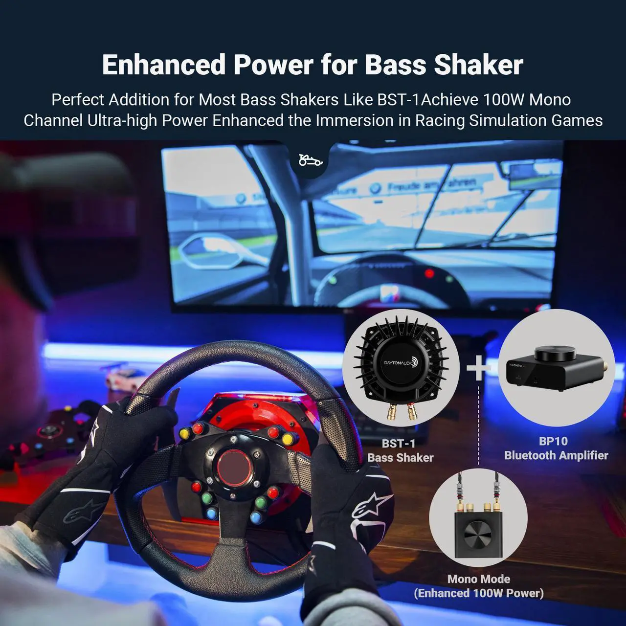 Alt view image 7 of 7 - Neohipo BP10 Mini Bluetooth Amplifier for Passive Speakers & Bass Shakers Home Audio Receiver & Amplifier