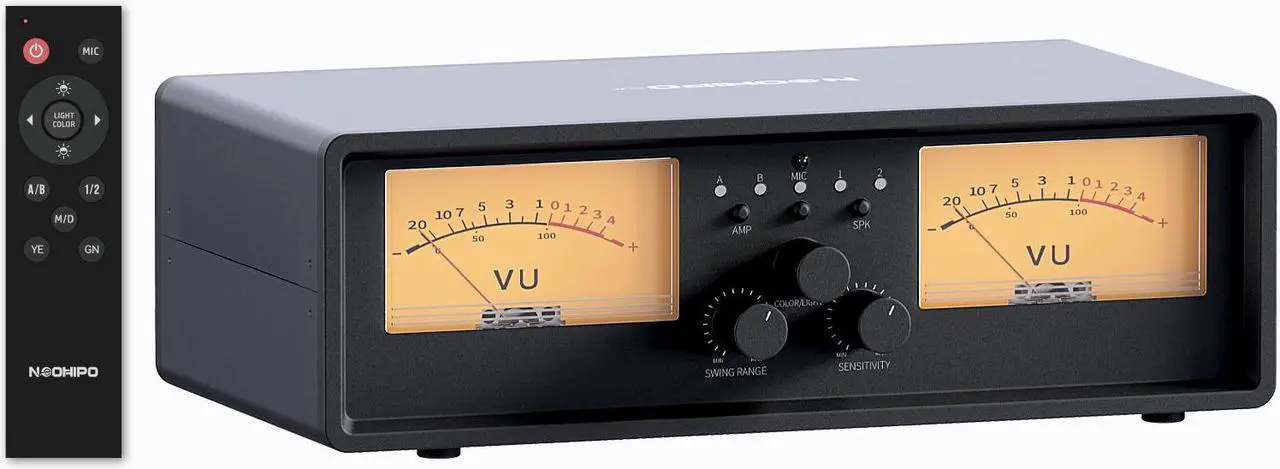 Main image of Neohipo ET30 VU Meter Amplifier/Speaker Selector 2 in 2 Out Vintage Switcher Speaker Selector Switch with DB Panel Display & Remote Control