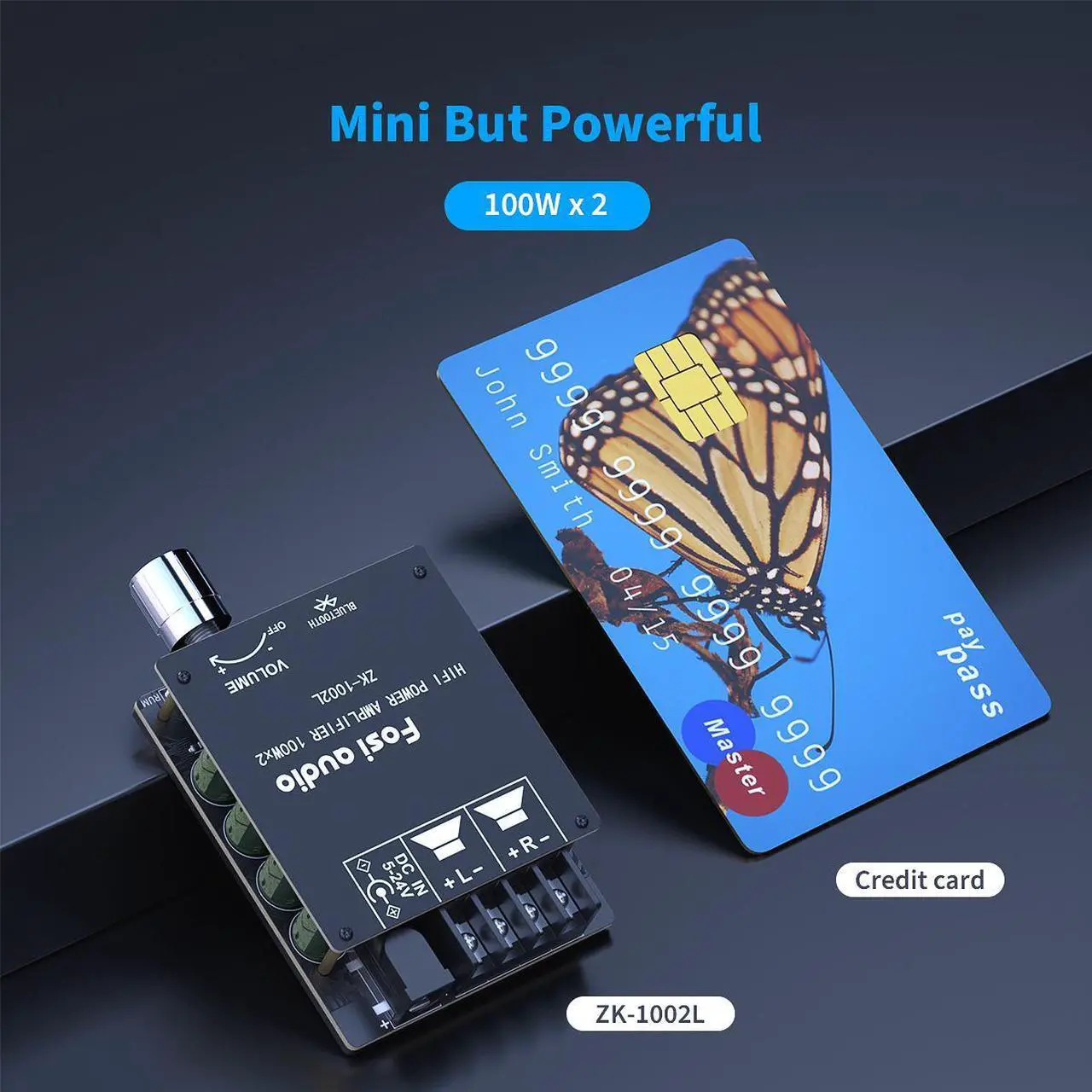Alt view image 4 of 7 - NEOHIPO ZK-1002L 100W x 2 Bluetooth 5.0 Stereo Audio Receiver Amplifier Board 2 Channel Mini Power Digital Module Amp for Home Passive Speakers