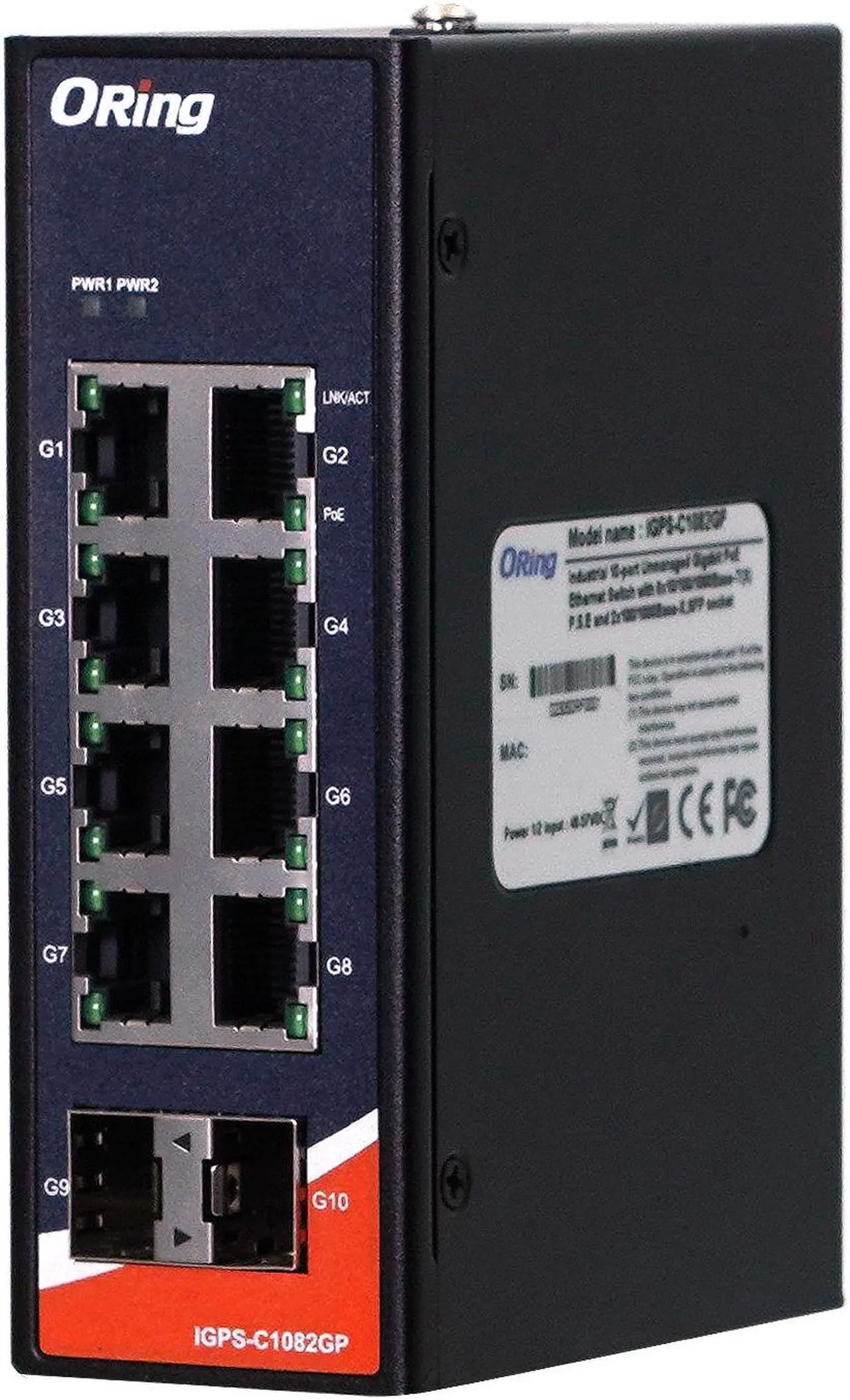 Main image of ORing IGPS-C1082GP |  Industrial 10-port Unmanaged Full Gigabit PoE Switch