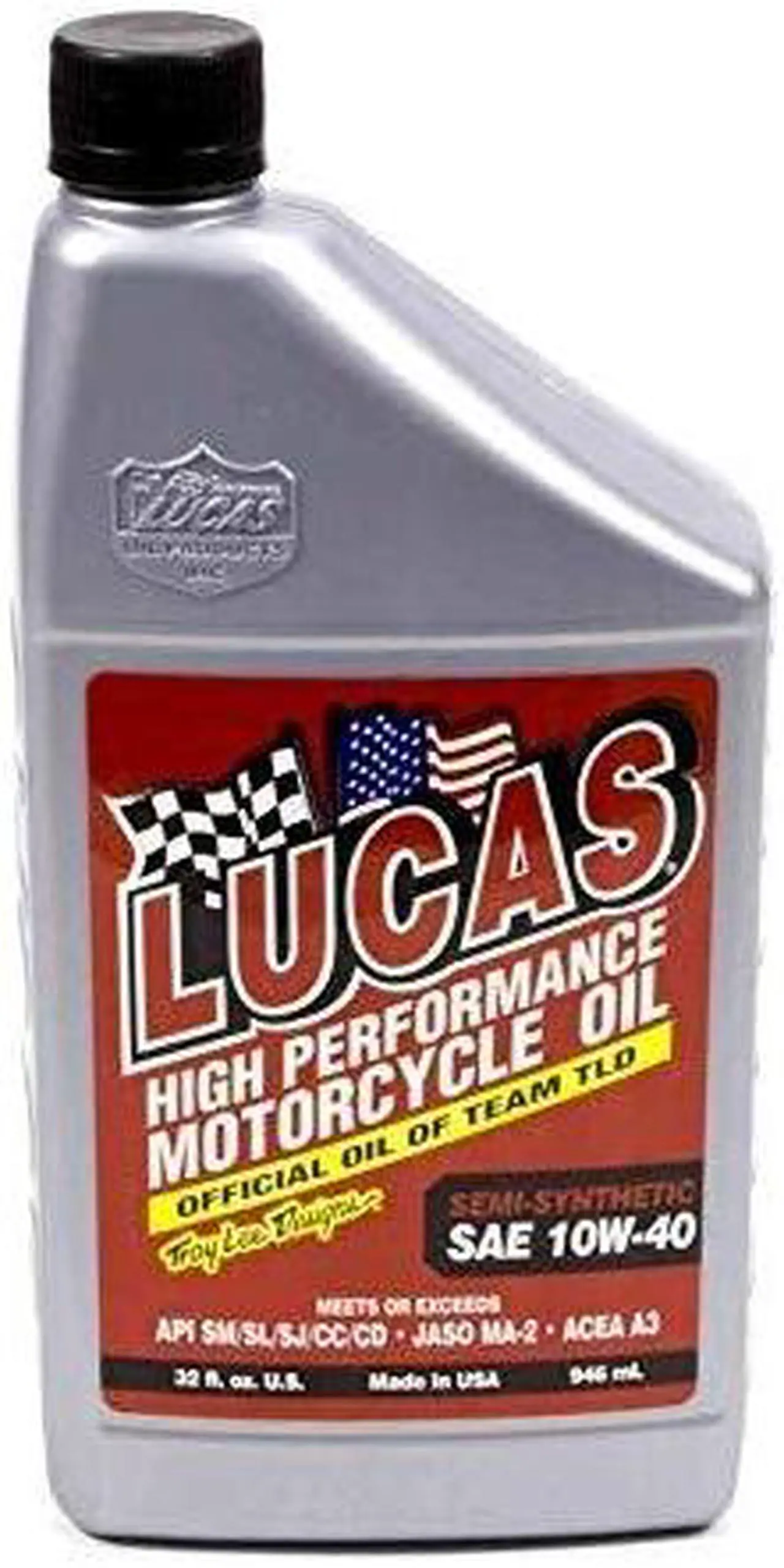 Alt view image 2 of 2 - Lucas Oil 10710 High Performance Semi-Synthetic SAE 10W-40 Motorcycle Oil - 1 Quart (Pack of 6)