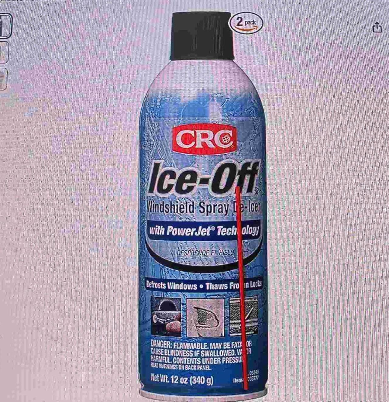 Main image of CRC Ice-Off Winshield Spray De-Icer Net Wt 12. oz. (340g) Pack of 2,White