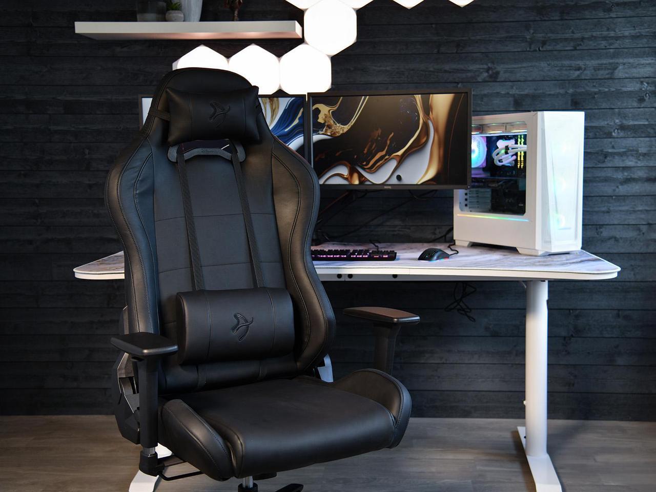 Alt view image 5 of 5 - Arozzi Torretta Premium SoftPU Fabric Upholstery Fabric with Unique Velvety Texture Breathable Fluid-Repellant Ergonomic Design with 2 Supportive Pillows for Office and Gaming Chair - Pure Black