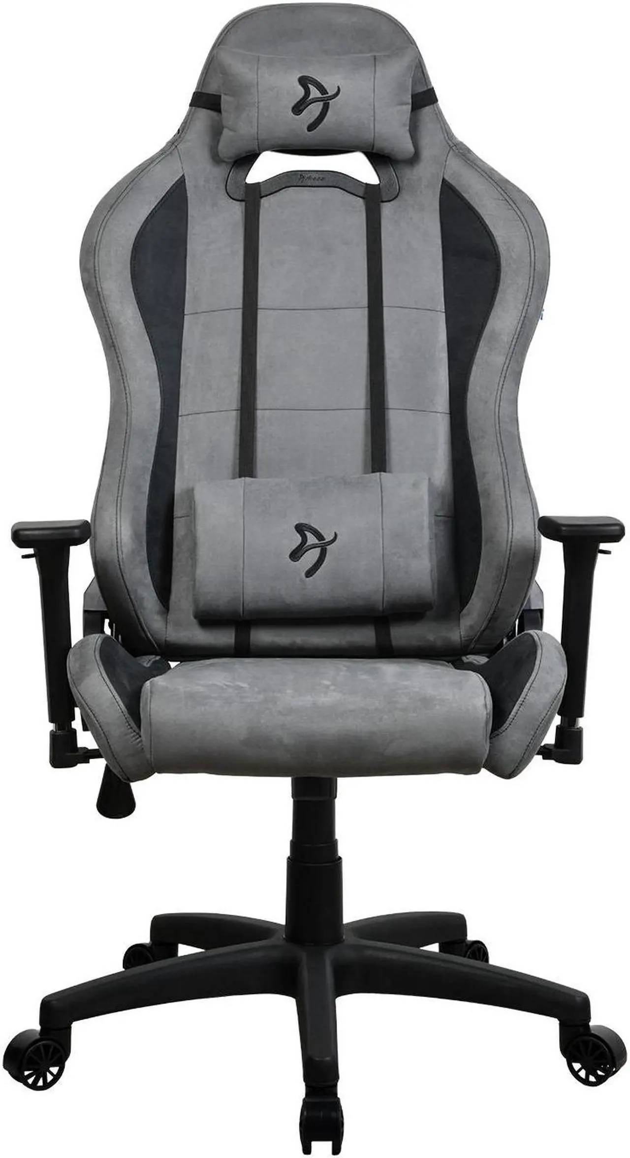 Alt view image 2 of 5 - Arozzi Torretta Premium Supersoft Fabric Upholstery Fabric with Unique Velvety Texture Breathable Fluid-Repellant Ergonomic Design with 2 Supportive Pillows for Office and Gaming Chair - Anthracite
