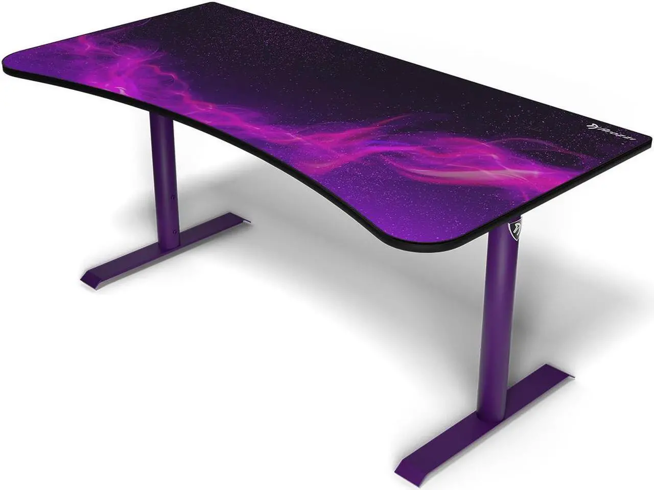 Main image of Arozzi Arena Ultrawide Curved Gaming and Office Desk with Full Surface Water Resistant and Washable Mouse Pad and 3 Custom Monitor Mount Cut Outs with Cable Management - Purple Galaxy