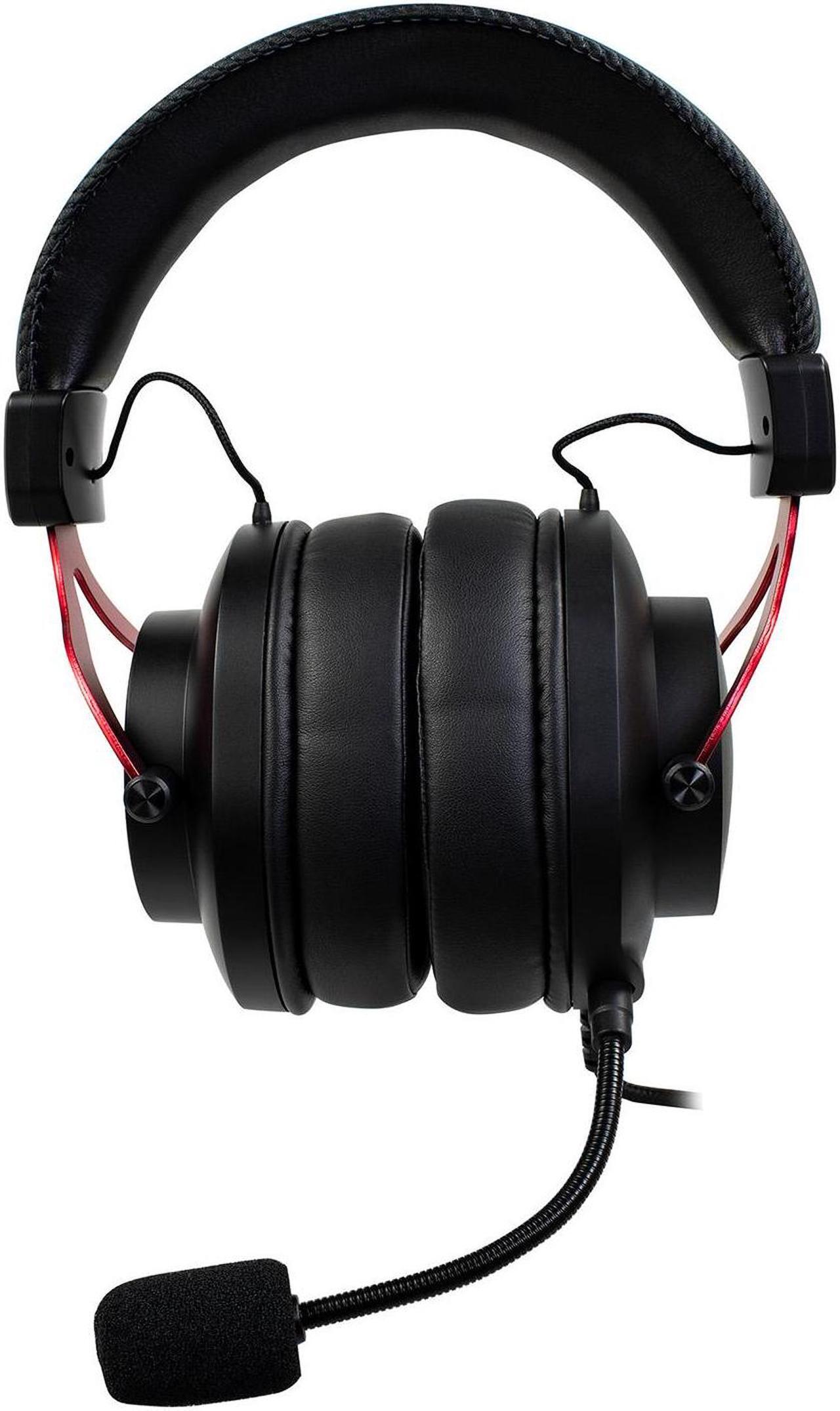 Alt view image 7 of 7 - Arozzi Aria Gaming Headset with Detachable Microphone 50mm Drivers Microphone Mute Button Volume Control Aluminum Frame and 7.25 ft Braided Cable - Black Red
